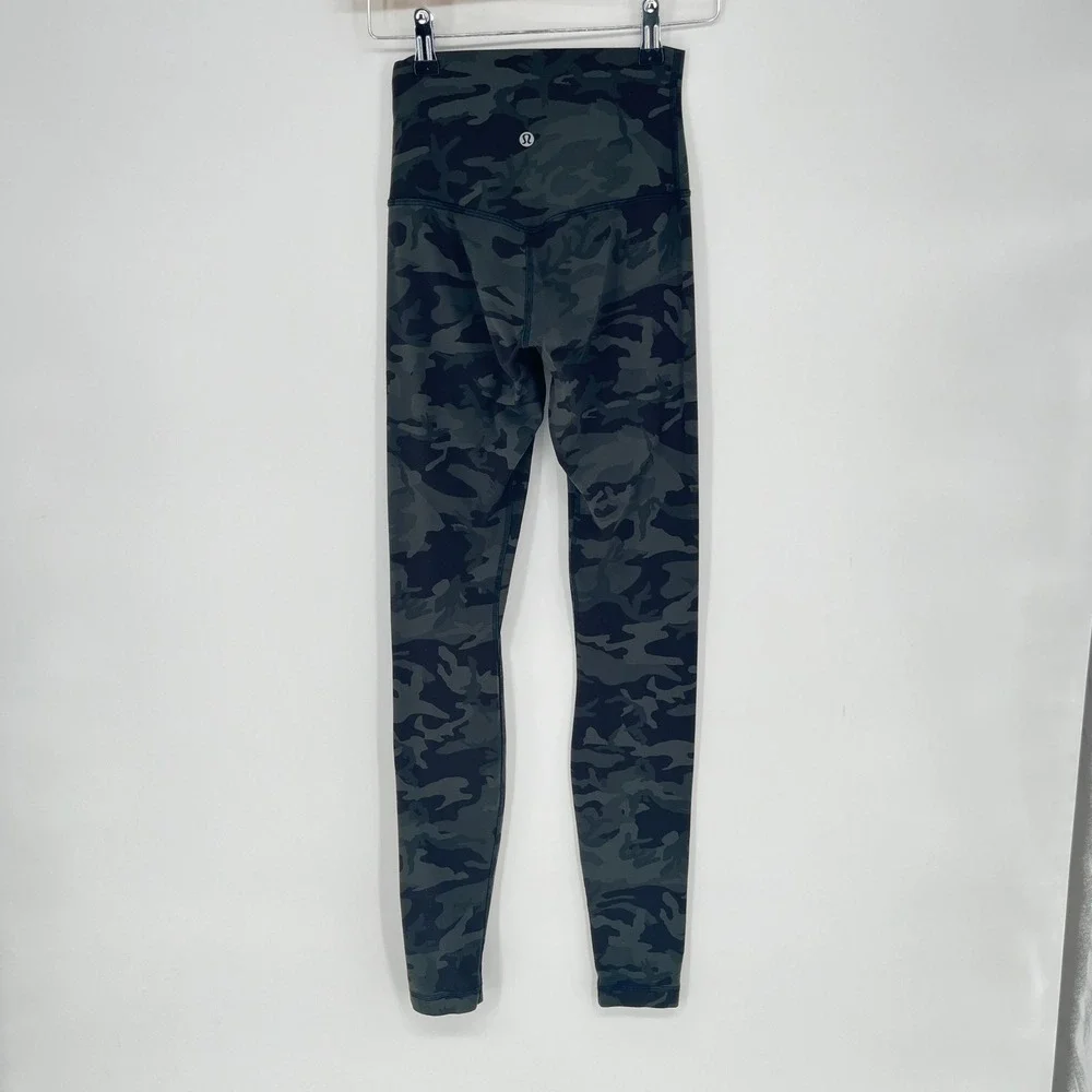 Lululemon Align High Rise Leggings Camo Green Black Yoga Athletic Pants Womens 2